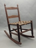 Very Old Children's Split Hickory Rocking Chair - 26
