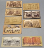 7 Stereoscope Humorous Cards;     2 Stereoscope San Francisco Earthquake Ca