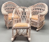 3 Early 1900s Wicker Children's Furniture Pieces - 12