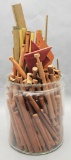 Old Glass Jar Full Of Vintage Lincoln Logs