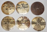 6 Metal Music Box Disks - 6¾