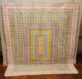Vintage Quilt In Vintage Condition - Hand Pieced, Machine Quilted, 78