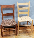 2 1800s Split Hickory Ladder Back Chairs - LOCAL PICKUP OR BUYER RESPONSIBL