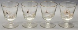 Set Of 4 1950s-60s Rx Stemmed Glasses - A Premium From Pharmaceutical Compa