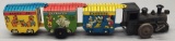 Vintage Tin Litho 4-piece Disney Windup Train Set - 12