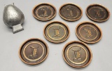 Vintage Strawberry Chocolate Mold;     Vintage Coasters
