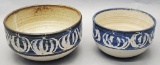 2 Vintage Pottery Bowls - Signed, Largest Is 7½