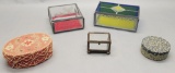 5 Vintage Trinket/Jewelry Boxes - Stained Glass Etc.