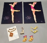 Estate Lot - 8 Pieces Includes: Vintage 1940s Ice Capades Items & Programs,