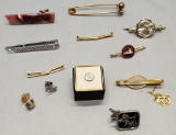 12 Men's Tie Clips & Pins