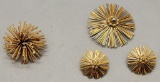 Vintage Sunburst Brooch & Earrings;     Wonderful Single Sunburst Brooch W/
