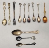 12 Pieces Misc. Demitasse Spoons & Souvenir Spoons