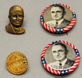2 Harry Truman Pinbacks;     2 Harry Truman Pins