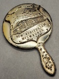 Small Souvenir Mirror - New Auditorium Milwaukee, 2¼