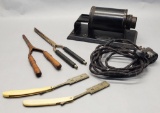 Vintage Early 1900s Westinghouse Electric Curling Heater & Cord;     2 Curl