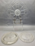 3 Glass Punch Trays & Plateaus