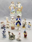 12 China Figurines - Japan Etc., Tallest Is 9¾