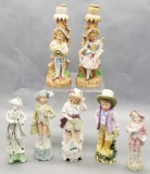 7 Bisque Figurines - Germany Etc., Tallest Is 10