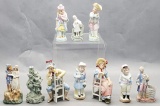 10 Bisque Figurines - Germany Etc., Tallest Is 6½