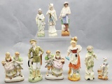 9 Bisque Figurines - Germany Etc., Tallest Is 8½