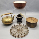 Estate Lot - Includes: Crockery Bowl, Copper & Brass Pots Etc.