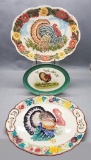 3 Large Turkey Platters - Largest Is 18