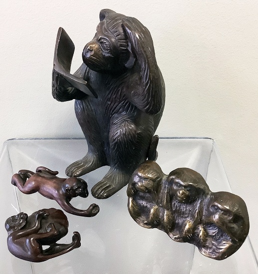 Vintage Grouping Of Monkeys - Largest Is 5"