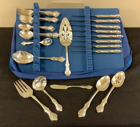 Set International Deep Silver Flatware - Orleans, 1964-1992, 8 9¼" Dinner K