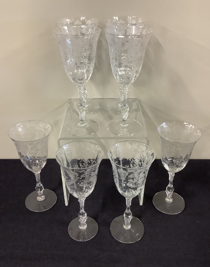 8 Pieces Rosepoint Crystal By Cambridge - Stems, 8½"