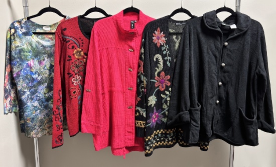 5 Women's Sweaters & Jackets - 1 Peruvian Connection, 4 Miscellaneous Brand