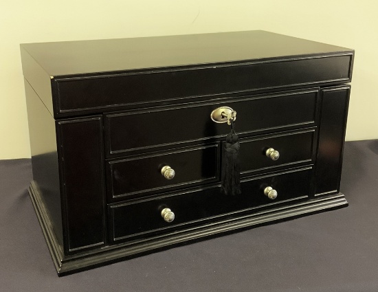Very Nice Black Newer Jewelry Chest