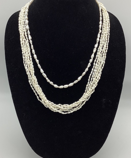 2 Freshwater Pearl Necklaces - 25" & 20"