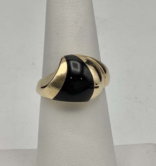 14kt Onyx Ring - Size 6½ (6.7g Total Weight)