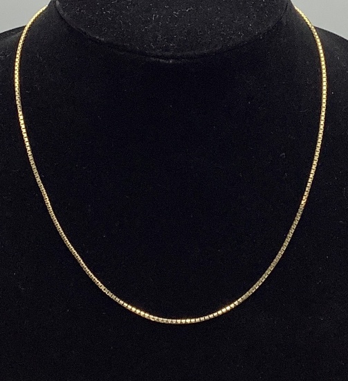 14kt Box Chain Necklace - 18" (8.1g Total Weight)