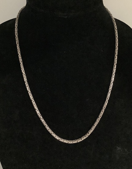 21" Sterling Byzantine Chain (0.52 Ozt Total Weight)