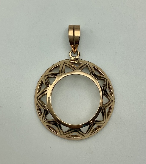 14kt Round Pendant - 2½"x1½" (1.07g Total Weight)