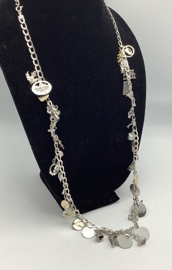 925 Chain W/ Sterling & Plate Charms (3.42 Ozt)