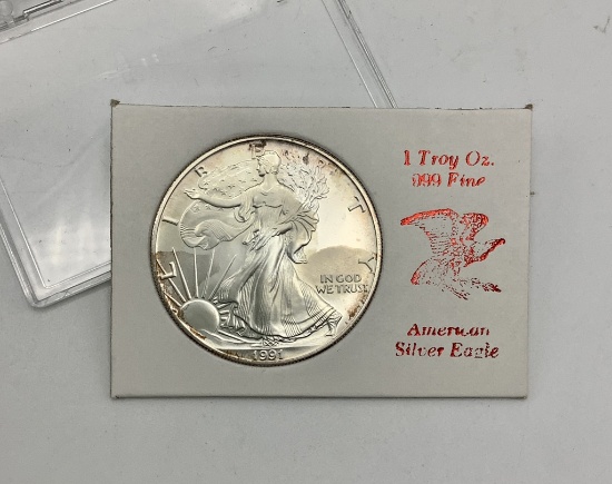 1991 One Dollar Silver Eagle Coin - Uncirculated