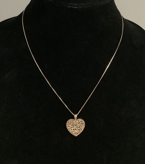 14kt 18" Chain W/ Heart Pendant (5.0g Total Weight)