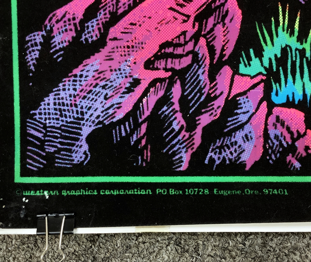 Vintage Western Graphics Corp. Velvet Black Light | Proxibid