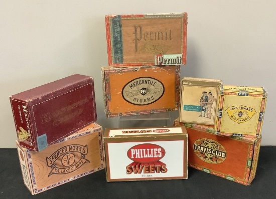 8 Vintage Cigar Boxes - See Photos For Condition