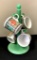 Vintage Fiesta - 4 Coffee Mugs W/ Mug Tree, 13