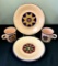 Vintage Fiesta - 4 Pieces Tamarack Quilt Pattern, Mugs Are 3½