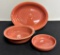 Vintage Fiesta - 3 Pieces Rose, Platter Is 12½