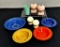Vintage Fiesta - Salt & Pepper Shakers, Pair Candlesticks, 7