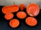 Vintage Fiesta - 7 Pieces Red, Small Plate & Mug Have Tiny Chips