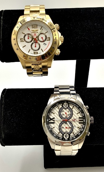 2 Watches - Invicta #4219 Gold Tone & Magico #316L Stainless