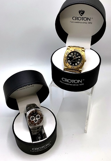 2 Watches - Croton No Model#, Stainless With Brown Face & Croton #CA301138