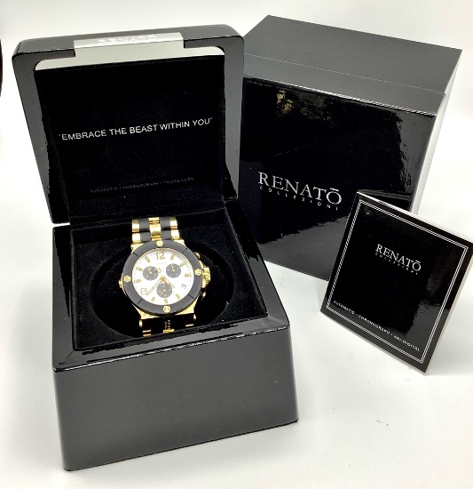 Renata Watch #G10 211 R168 Black And Gold Tone