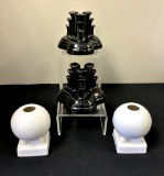 Vintage Fiesta - 2 Pairs Candleholders, 3½